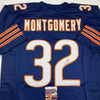 Autographed/Signed David Montgomery Chicago Blue Football Jersey JSA COA
