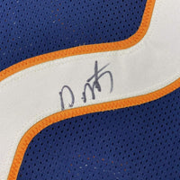 Autographed/Signed David Montgomery Chicago Blue Football Jersey JSA COA
