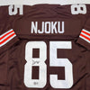 Autographed/Signed David Njoku Cleveland Football Brown Jersey Beckett BAS COA