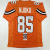 Autographed/Signed David Njoku Cleveland Football Orange Jersey JSA COA