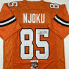 Autographed/Signed David Njoku Cleveland Football Orange Jersey JSA COA