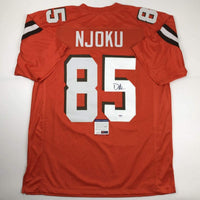 Autographed/Signed David Njoku Cleveland Orange Football Jersey PSA/DNA COA