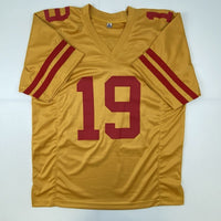 Autographed/Signed Deebo Samuel San Francisco Gold Football Jersey JSA COA