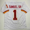 Autographed/Signed Deebo Samuel Washington White Football Jersey JSA COA