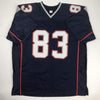 Autographed/Signed Deion Branch Super Bowl XXXIX MVP New England Blue Football Jersey Tristar COA