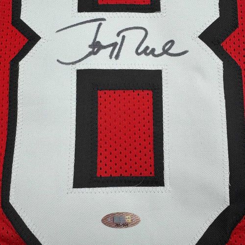 Autographed/Signed Jerry Rice San Francisco Red Alternate Football Jersey Tristar COA