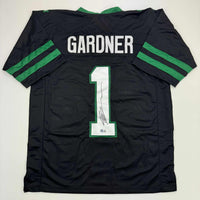 Autographed/Signed Ahmad Sauce Gardner New York Black Football Jersey Beckett BAS COA #2