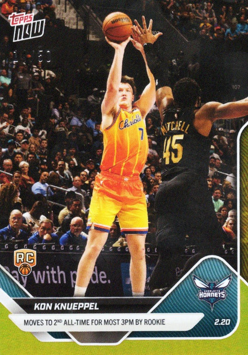 2025 Topps Now Kon Knueppel #179 Gold Foil /50 Charlotte Hornets Rookie RC Basketball Card