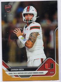 2025 Topps Bowman U Now Carson Beck #63 Orange Foil /25 Miami Hurricanes Rookie RC Football Card
