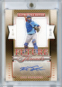 2015 Panini Elite Extra Edition Kyle Schwarber #2 /49 Future Threads Silhouette RPA Auto Rookie RC Baseball Card