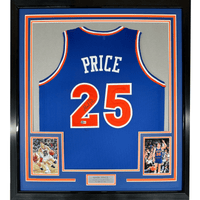 Framed Autographed/Signed Mark Price 35x39 Cleveland Blue Basketball Jersey PSA COA