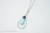 Vtg Designer RPG Ocean Blue Larimar Sapphire Diamond Sterling Silver Necklace