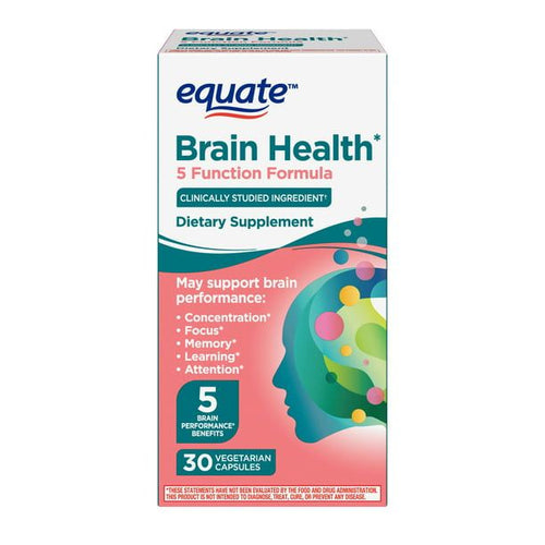 Equate Brain Health 5 Function Formula Capsules Dietary Supplement; 30 Count EasyOptionXY LLC