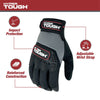 Hyper Tough Heavy Duty Impact Gloves, Black Red and Gray, Polyester, Adult Men's, Medium, 1 Pair, HT89056-23 EasyOptionXY LLC