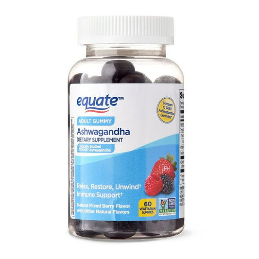 Equate Ashwagandha Vegetarian Gummy Supplement; 60 Count EasyOptionXY LLC