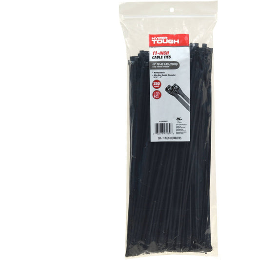 46-210UVBWCC Hyper Tough 11" Cable Ties UVB 45lb 250/Bag 15/Case EasyOptionXY LLC