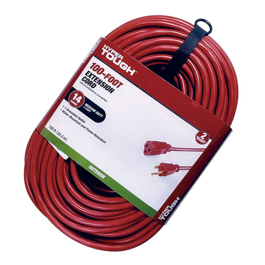 Hyper Tough 100FT 14AWG 3 Prong Red for Indoor and Outdoor Use Extension Cord, 13 amps EasyOptionXY LLC