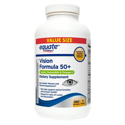 Equate Vision Formula 50+ Softgels Dietary Supplement Value Size; 300 Count EasyOptionXY LLC