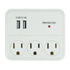 Hyper Tough Indoor 3-Outlet Surge Tap with 2 USB Ports, 15 Amps, White EasyOptionXY LLC