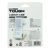 Hyper Tough Indoor 3-Outlet Surge Tap with 2 USB Ports, 15 Amps, White EasyOptionXY LLC