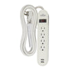 Hyper Tough 4-Outlet 10ft Surge 900-Joule Protection with 2 USB, White EasyOptionXY LLC