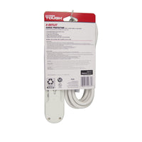 Hyper Tough 4-Outlet 10ft Surge 900-Joule Protection with 2 USB, White EasyOptionXY LLC