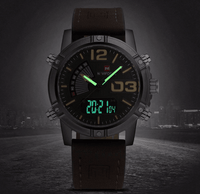 Men's Multifunction Digital Analog Waterproof Watch With Alarm And Automatic Time Zones Unique Design Excellent Gift