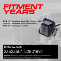 Buick Regal [Base, CXL, Premium Model] (12-17), Buick Regal [Sport Touring Model] (16-17), Buick Regal [eAssist] (12-16) OEM Replacement Backup Camera OE Part # 22801897