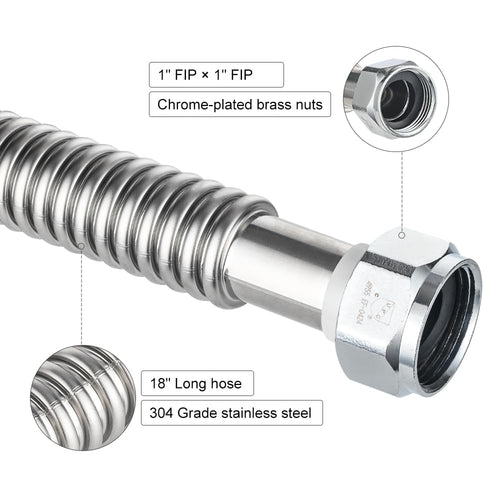10 Pcs 1" FIP x 1" FIP x 18" SS Corrugated Hose