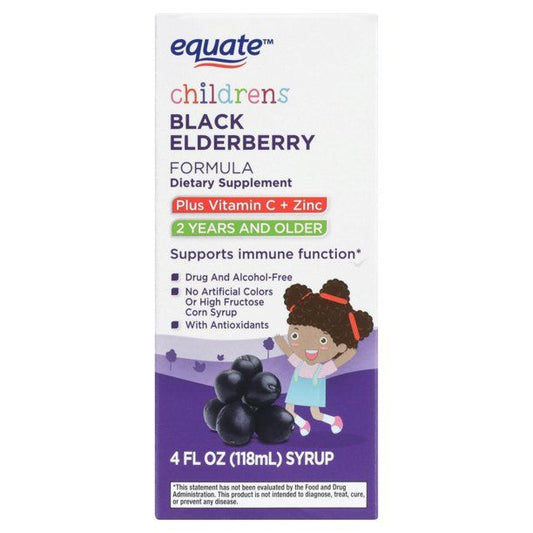Equate Children's Black Elderberry Syrup with Vitamin C and Zinc; 4 fl oz EasyOptionXY LLC