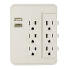 Hyper Tough 6-Outlet Surge Tap 500-Joule Protection with USB, White EasyOptionXY LLC