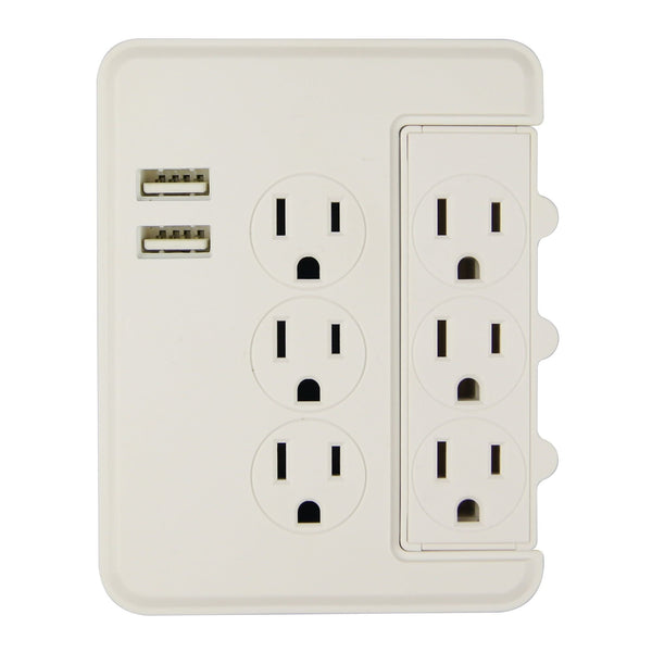 Hyper Tough 6-Outlet Surge Tap 500-Joule Protection with USB, White EasyOptionXY LLC