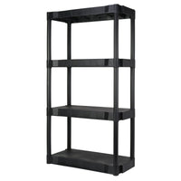 Hyper Tough Black Plastic 4-Tier 56.2" H x 30"" W x 13.8" D, 280lb Total Capacity EasyOptionXY LLC