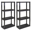 Hyper Tough 4-Tier Shelving Unit, W30 x D14 x H57" Multipurpose Home Storage Organizer, Black, Pack of 2 EasyOptionXY LLC