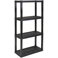 Hyper Tough 4-Tier Shelving Unit, W30 x D14 x H57" Multipurpose Home Storage Organizer, Black, Pack of 2 EasyOptionXY LLC