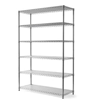 Hyper Tough Chrome Wire Shelf 6-Tier 72" H x 47.7" W x 18" D, 3600lb Total Capacity with Shelf Liners EasyOptionXY LLC