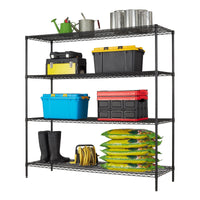 Hyper Tough Black Wire Shelf 4-Tier Heavy Duty 72"H x 72"W x 24"D, 4000lbs Total Capacity EasyOptionXY LLC