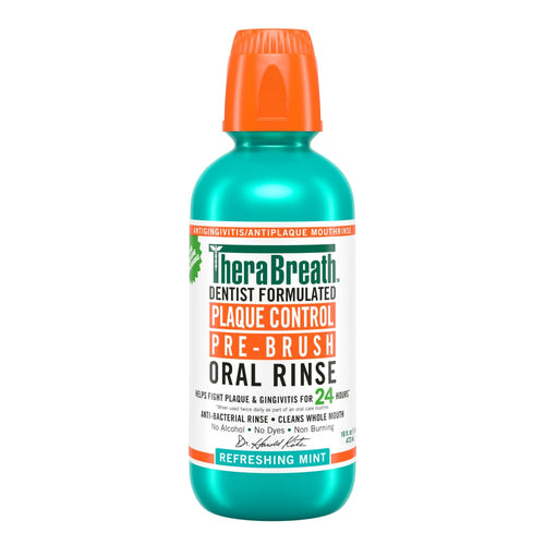 Therabreath Plaque Control Pre-Brush Oral Rinse  Refreshing Mint 16 Oz