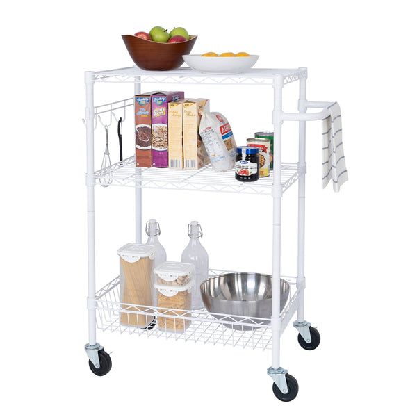 Hyper Tough Wire 3-Tier Storage Shelf Unit 36"H x 16"W x 30"D, 495lb Total Capacity, White EasyOptionXY LLC