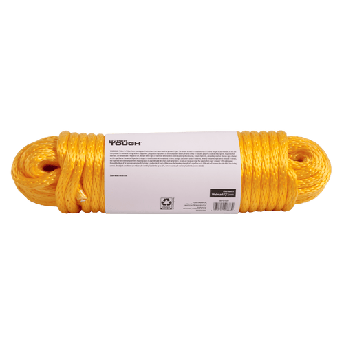 Hyper Tough Item MFP1675-2HT is a Solid Braid Polypropylene 1/2" Diameter x 75' Length Rope, Orange EasyOptionXY LLC