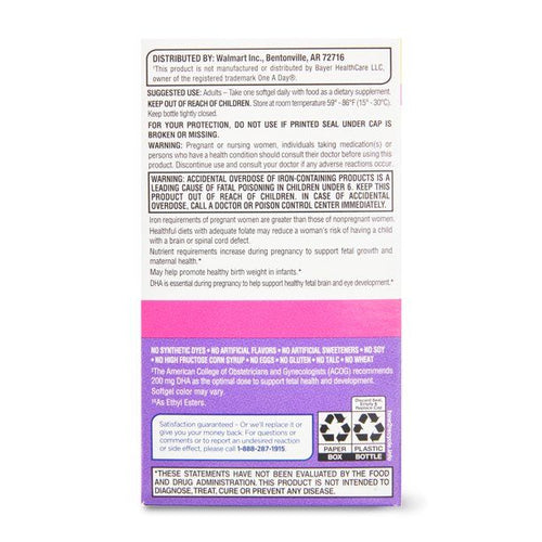 Equate One Daily Prenatal Softgels Multivitamin/Multimineral Supplement; 60 Count EasyOptionXY LLC