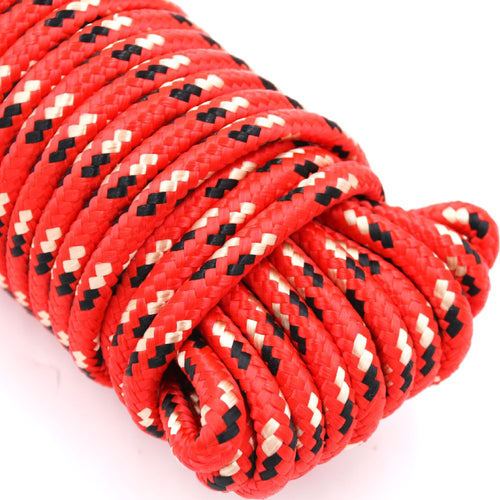 Hyper Tough 3/8 inch x 100 ft, Diamond Braided Polypropylene Rope, Red EasyOptionXY LLC