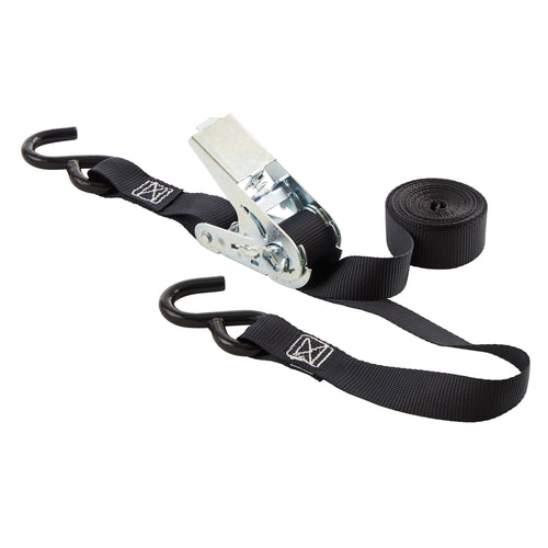 Hyper Tough 12 ft x 1 in Black Ratchet Tie-Down with Coated S-Hooks EasyOptionXY LLC