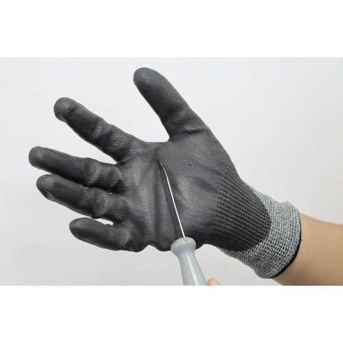 Hyper Tough HPPE ANSI A4 Anti Cut PU Coated Work Gloves, Full Fingers, Men's Medium Size EasyOptionXY LLC