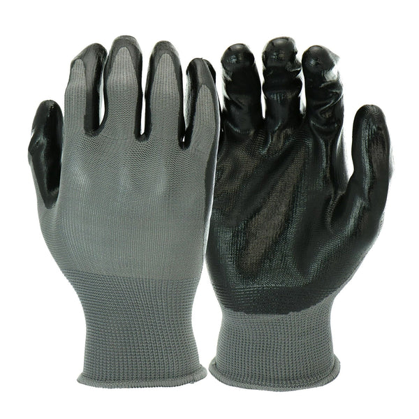 Hyper Tough Nitrile Dipped Safety Work Gloves, 3 Pair, Mechanics Work Gloves, Size Large, Black EasyOptionXY LLC