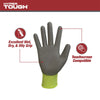 Hyper Tough Hi-Visibility Glove, Polyester Coating, Neon Green, Size Large, 3 Pairs EasyOptionXY LLC