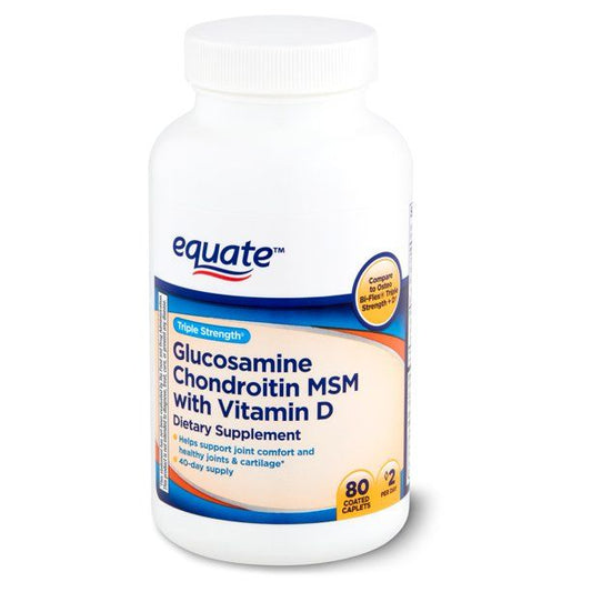 Equate Triple Strength Glucosamine Chondroitin MSM with Vitamin D; 80 Count EasyOptionXY LLC