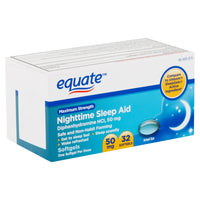 Equate Maximum Strength Nighttime Sleep Aid Softgels; 50 mg; 32 Count EasyOptionXY LLC