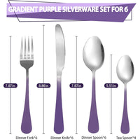 24 Pieces Flatware Set, Stainless Steel Cutlery Set with Silverware Holder, Modern Eating Tableware Set Includes Dinner Knives Forks Spoons, Hanging Silverware Set Service for 6 EasyOptionXY LLC
