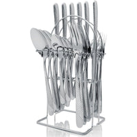 Gold Silverware Set, 24 Pieces Flatware Set with Silverware Holder, Stainless Steel Knives and Forks and Spoons Cutlery Set Service for 6, Kitchen Utensil Tableware Set with Antiskid Handle EasyOptionXY LLC